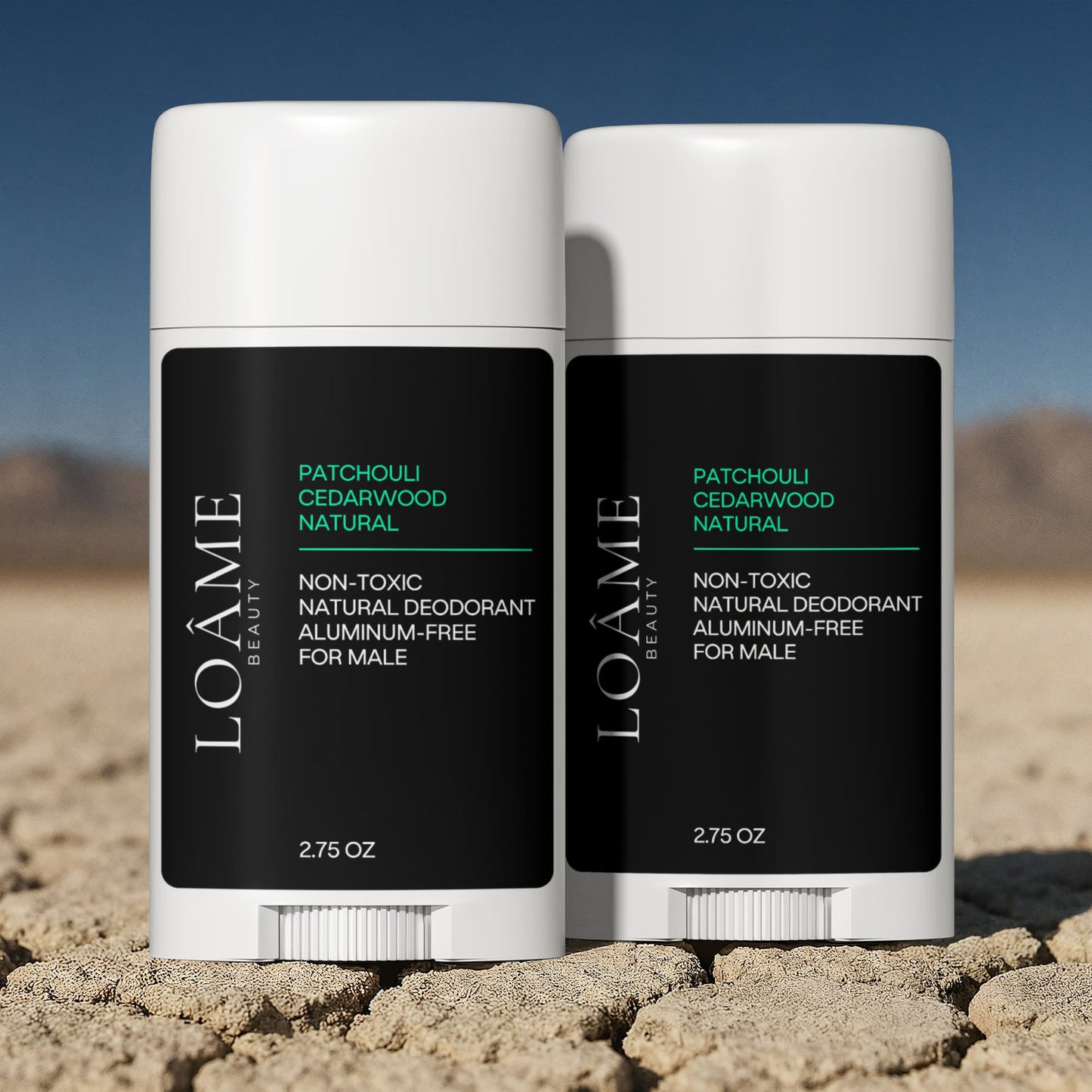 2 Pack Non-toxic Natural Deodorant, Aluminum-Free for Men