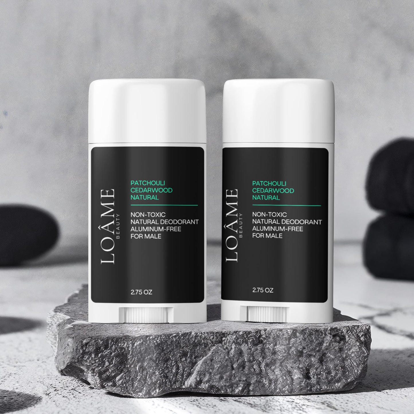 2 Pack Non-toxic Natural Deodorant, Aluminum-Free for Men
